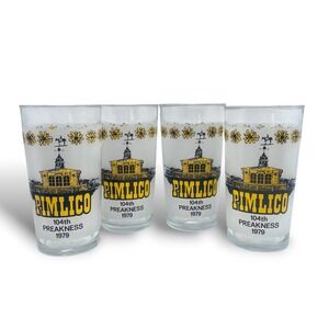 4 Pimplico 104th Preakness 1979 Glasses Glass Horse Racing